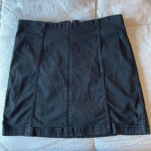 Black Denim Free People Mini Skirt